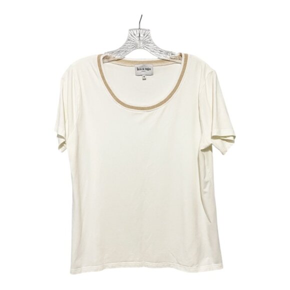 Leo & Ungo Paris Size 4 Oversized White Sparkle Gold Cardigan Set EUC - Picture 8 of 12